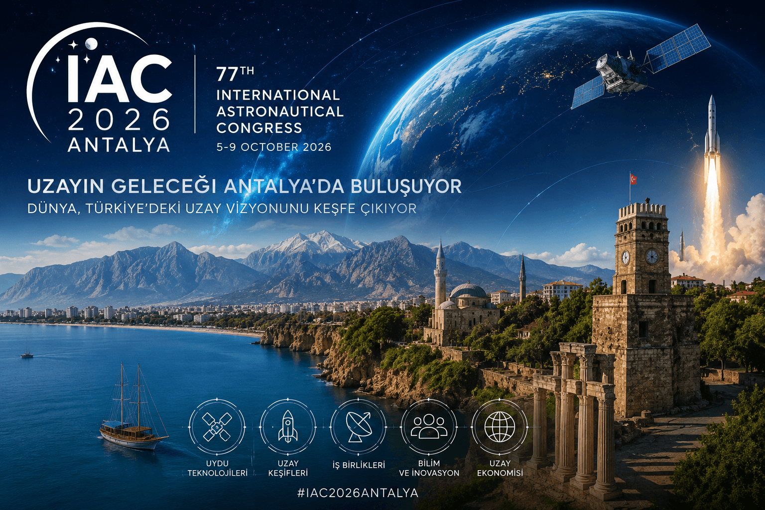 Türkiye Uzay Dünyasının Kalbine Ev Sahipliği Yapıyor: 77. Uluslararası Uzay Kongresi (IAC 2026) Antalya'da Düzenlenecek